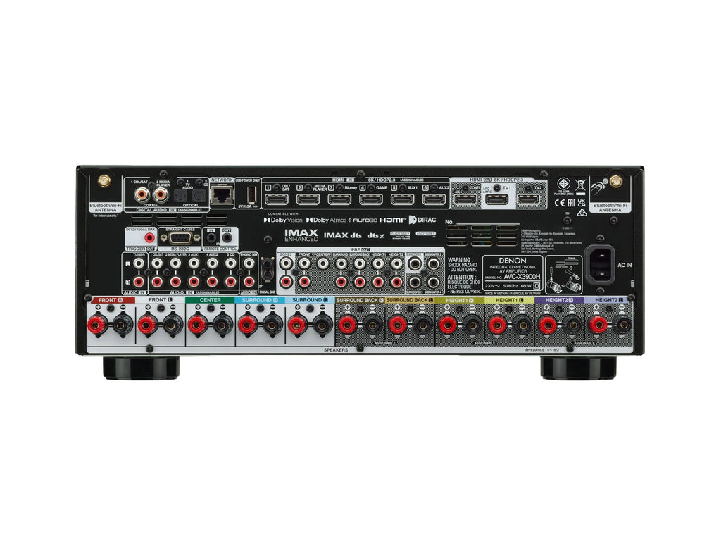 Denon AVC-X3900H 9.4 Ch. 105W 4K/8K Dolby Atmos AV Amplifier Powered by HEOS™