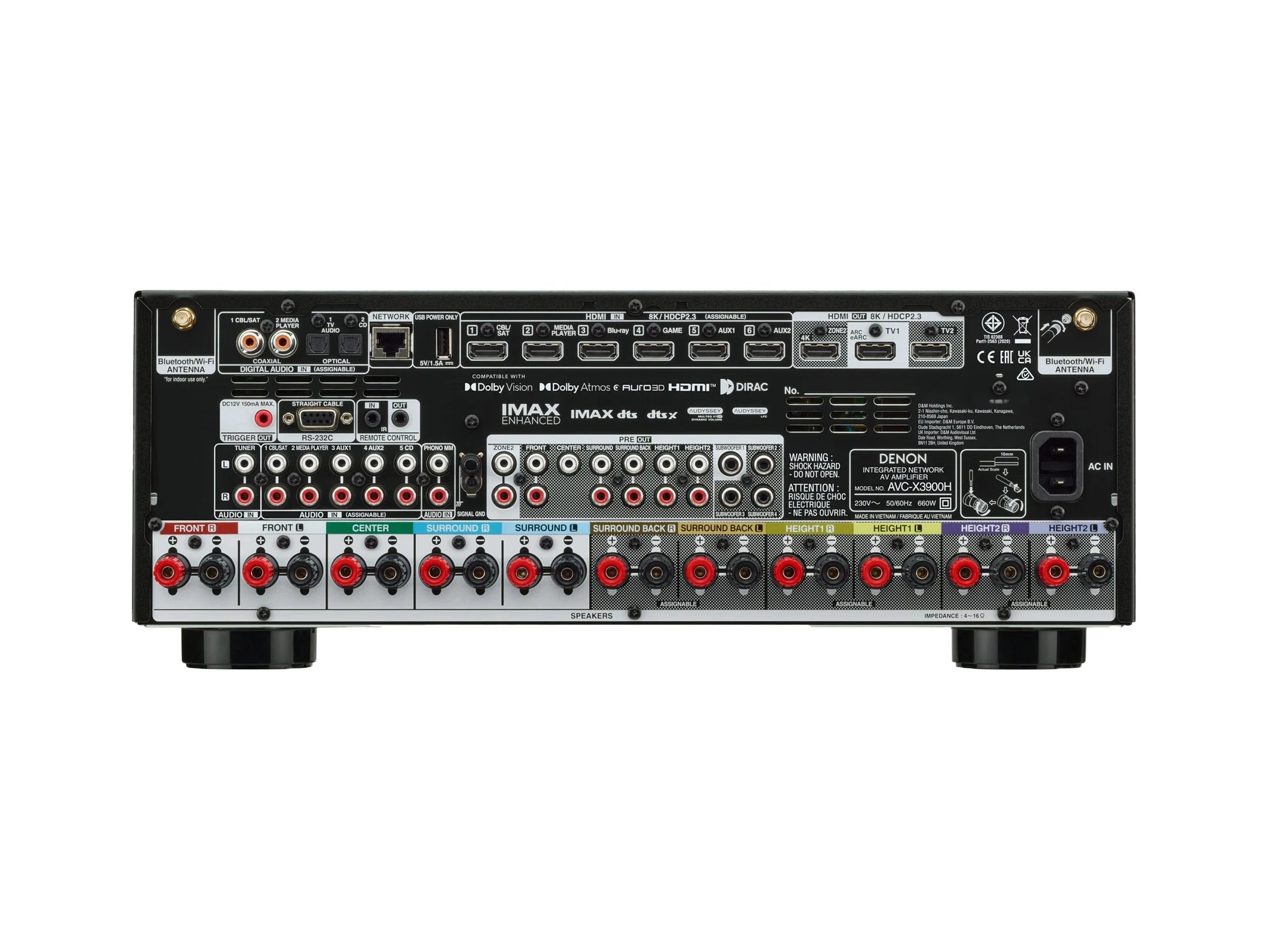 AVC-X3900H 9.4 Ch. 105W 4K/8K Dolby Atmos AV Amplifier Powered by HEOS™