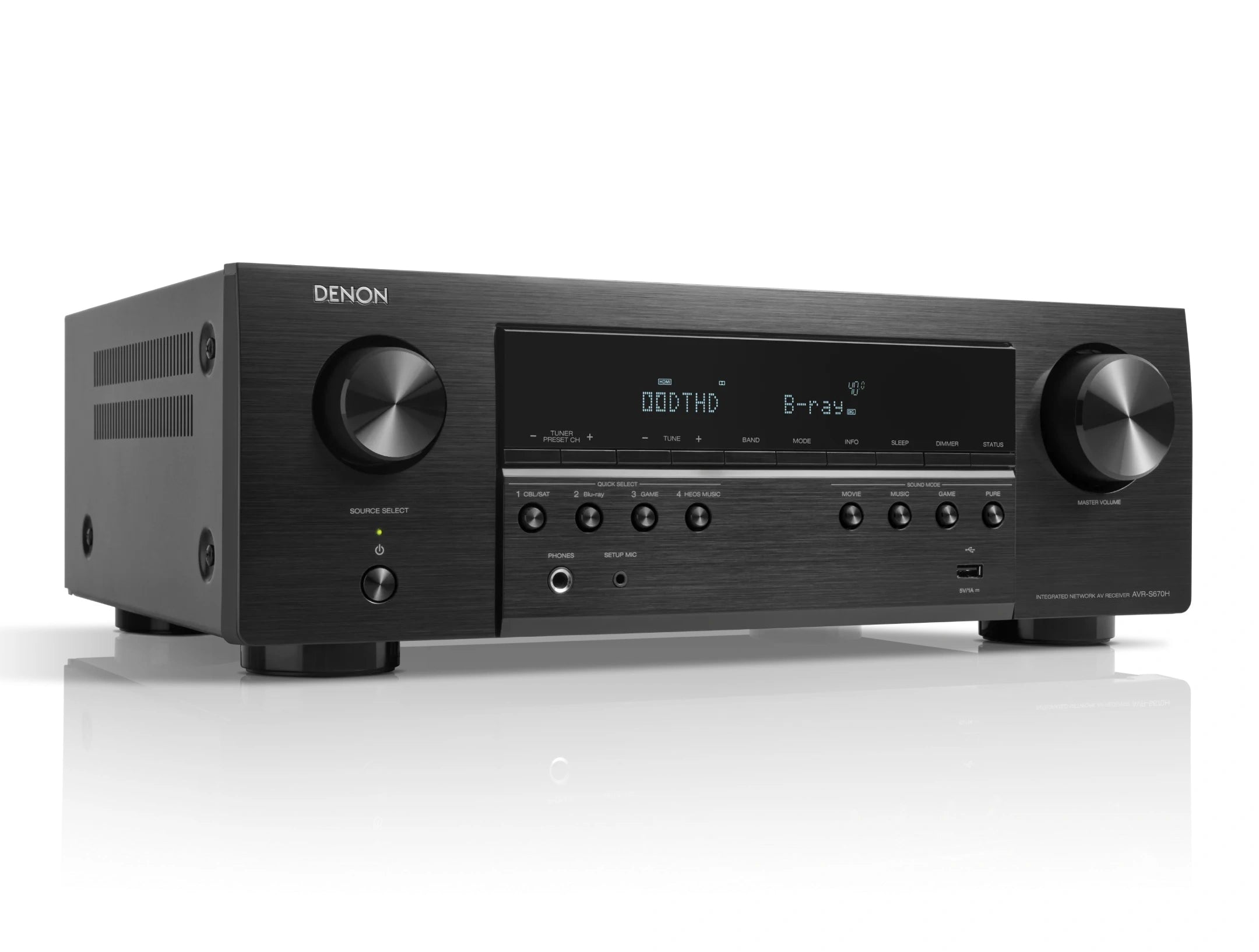 AVR-S670H 5.2 Ch. 140W 8K AV Receiver Powered by HEOS™