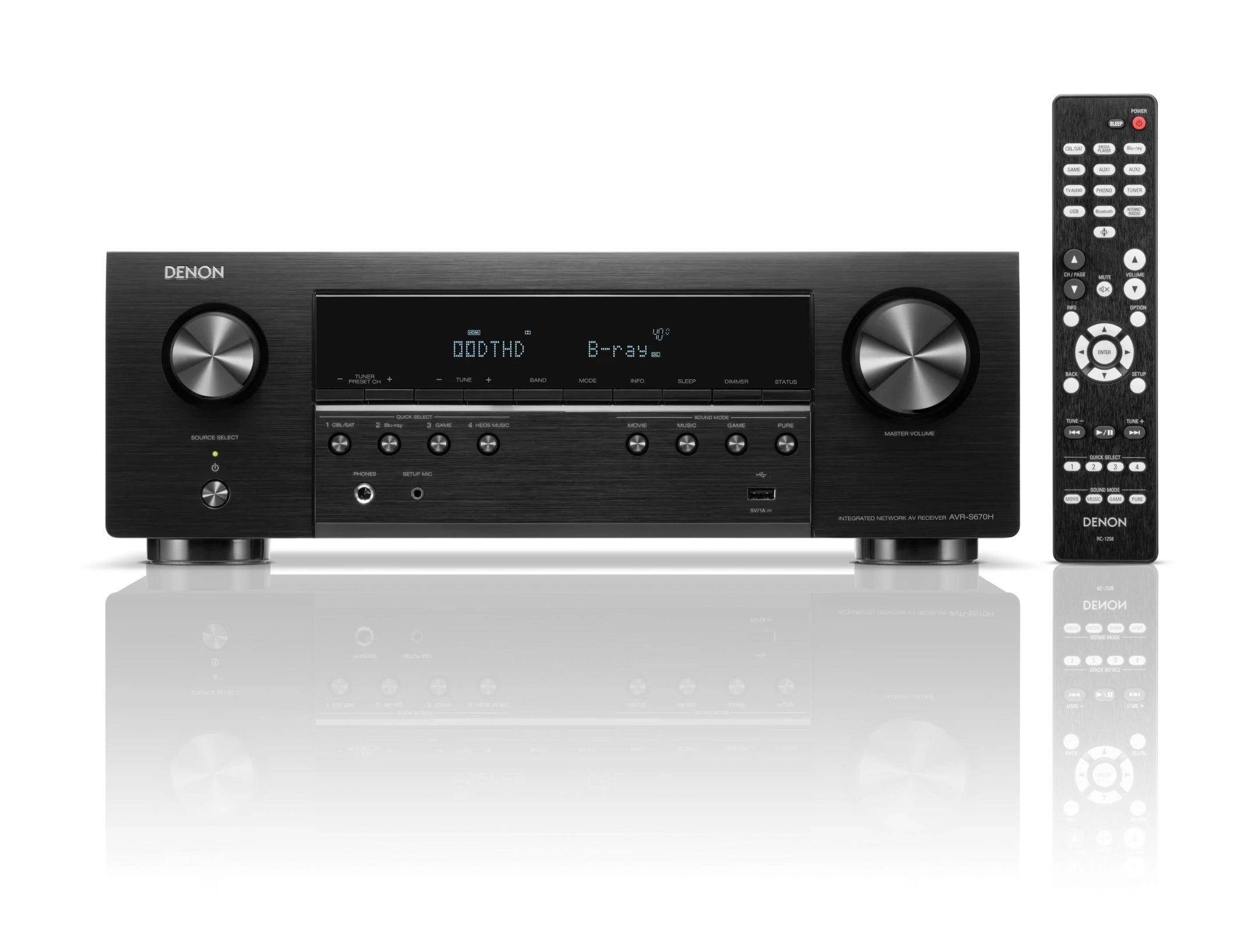 AVR-S670H 5.2 Ch. 140W 8K AV Receiver Powered by HEOS™