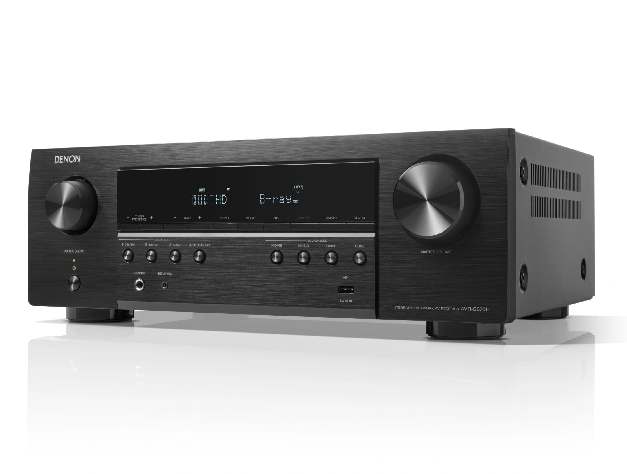 AVR-S670H 5.2 Ch. 140W 8K AV Receiver Powered by HEOS™