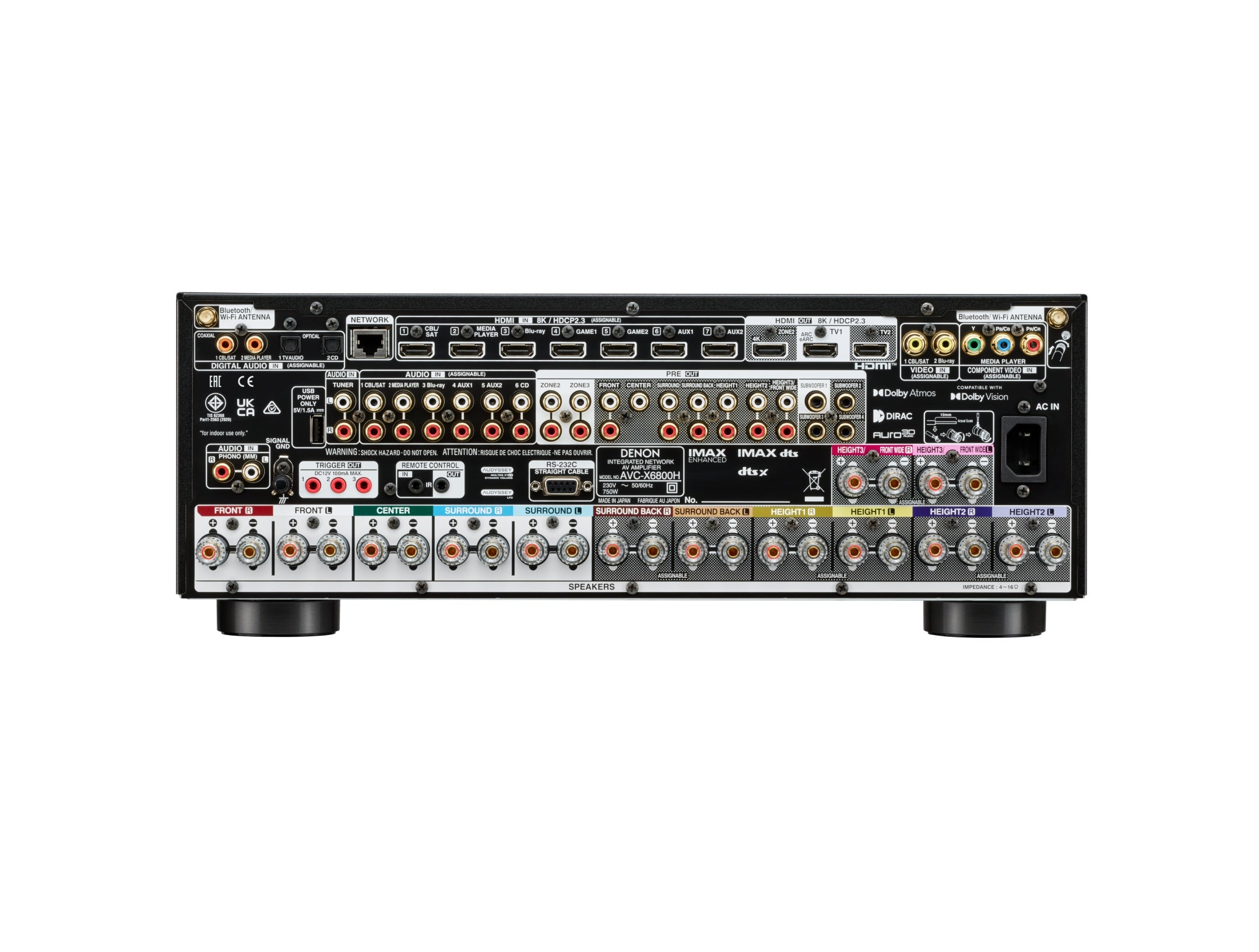 AVC-X6800H 11.4 Ch. 140W 8K AV Receiver Powered by HEOS™
