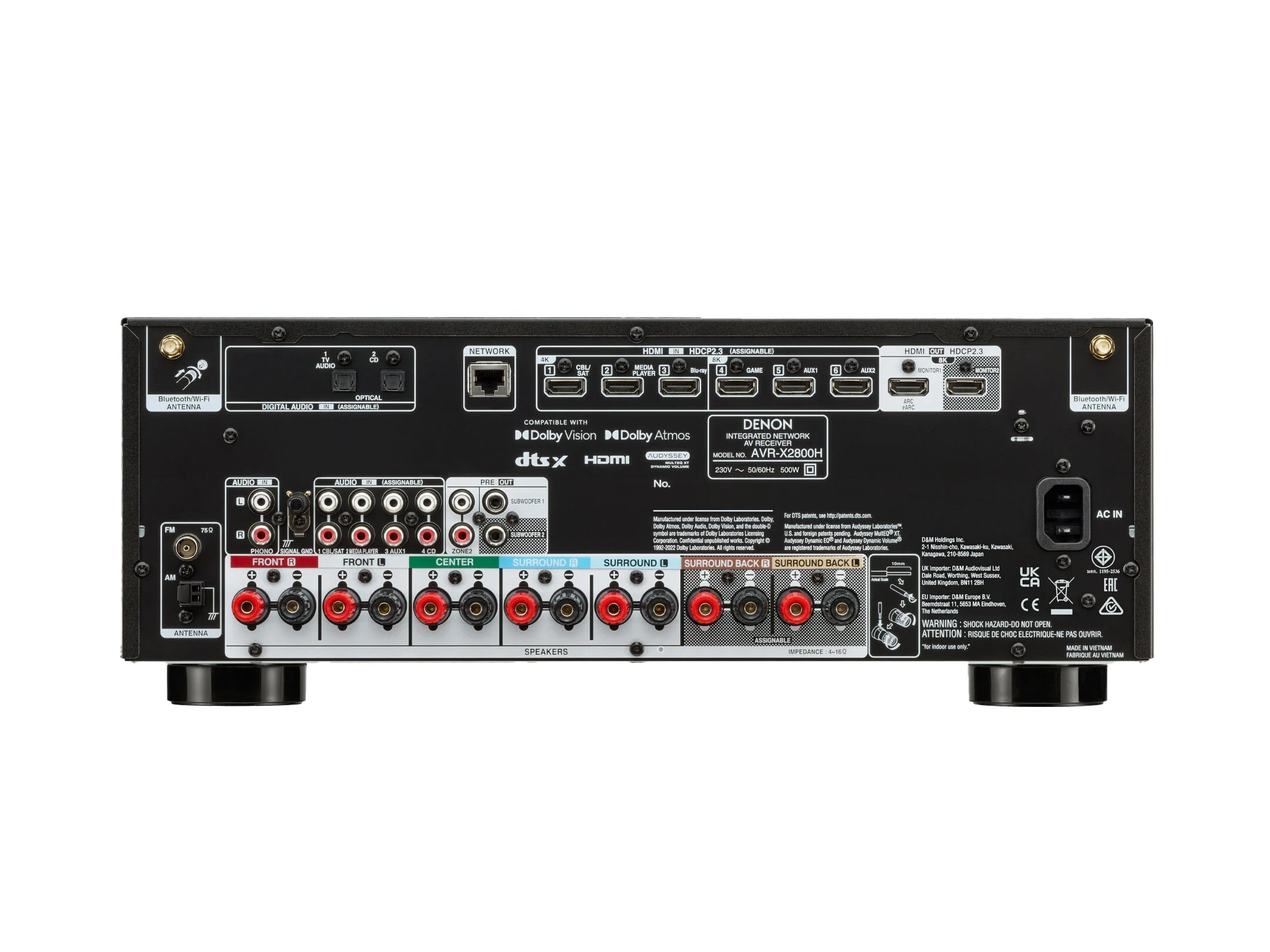 Denon AVR-X2800H 7.2 Ch. 95W 8K AV Receiver Powered by HEOS™
