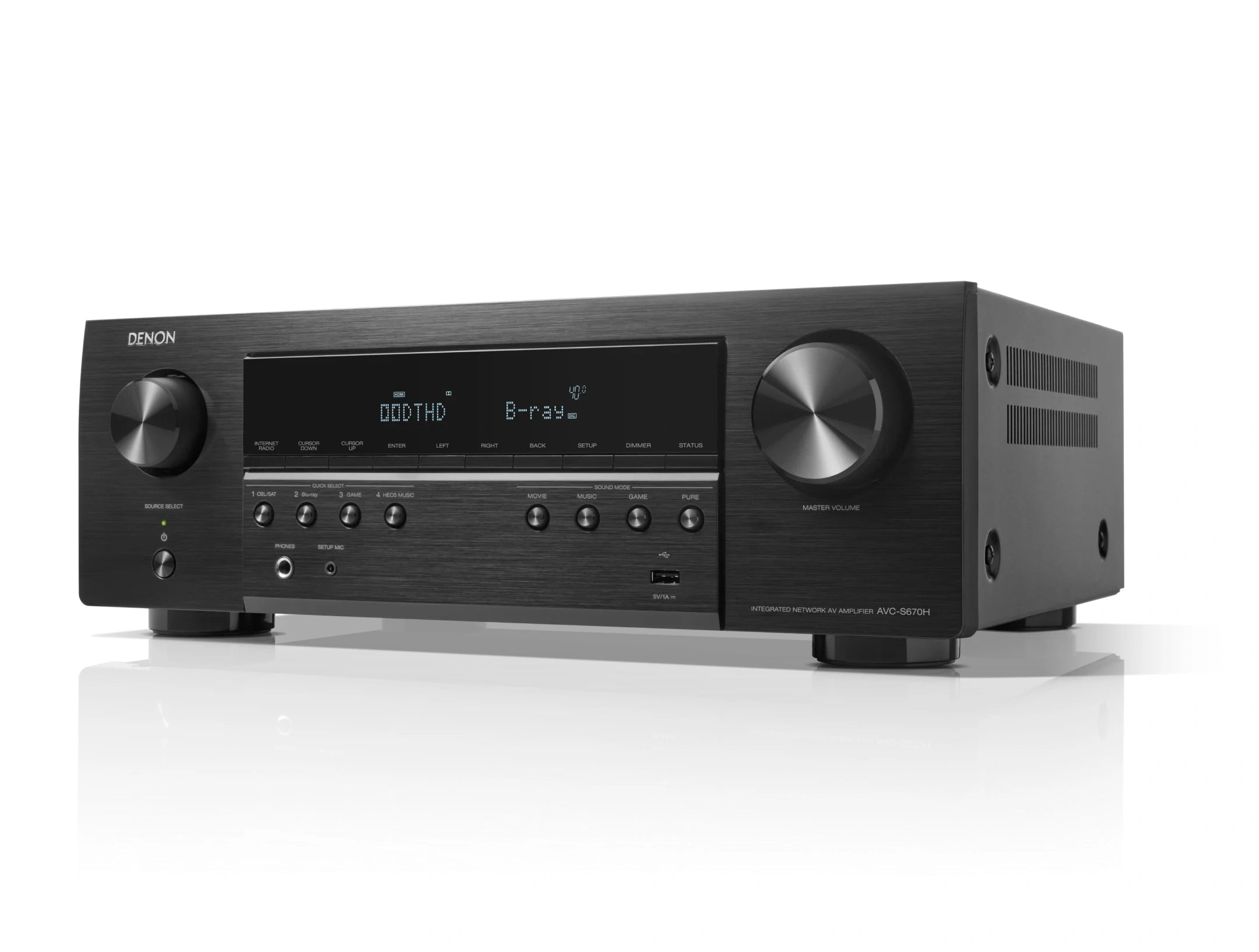 Denon AVC-S670H 5.2 Ch. 75W 8K AV Receiver Powered by HEOS™