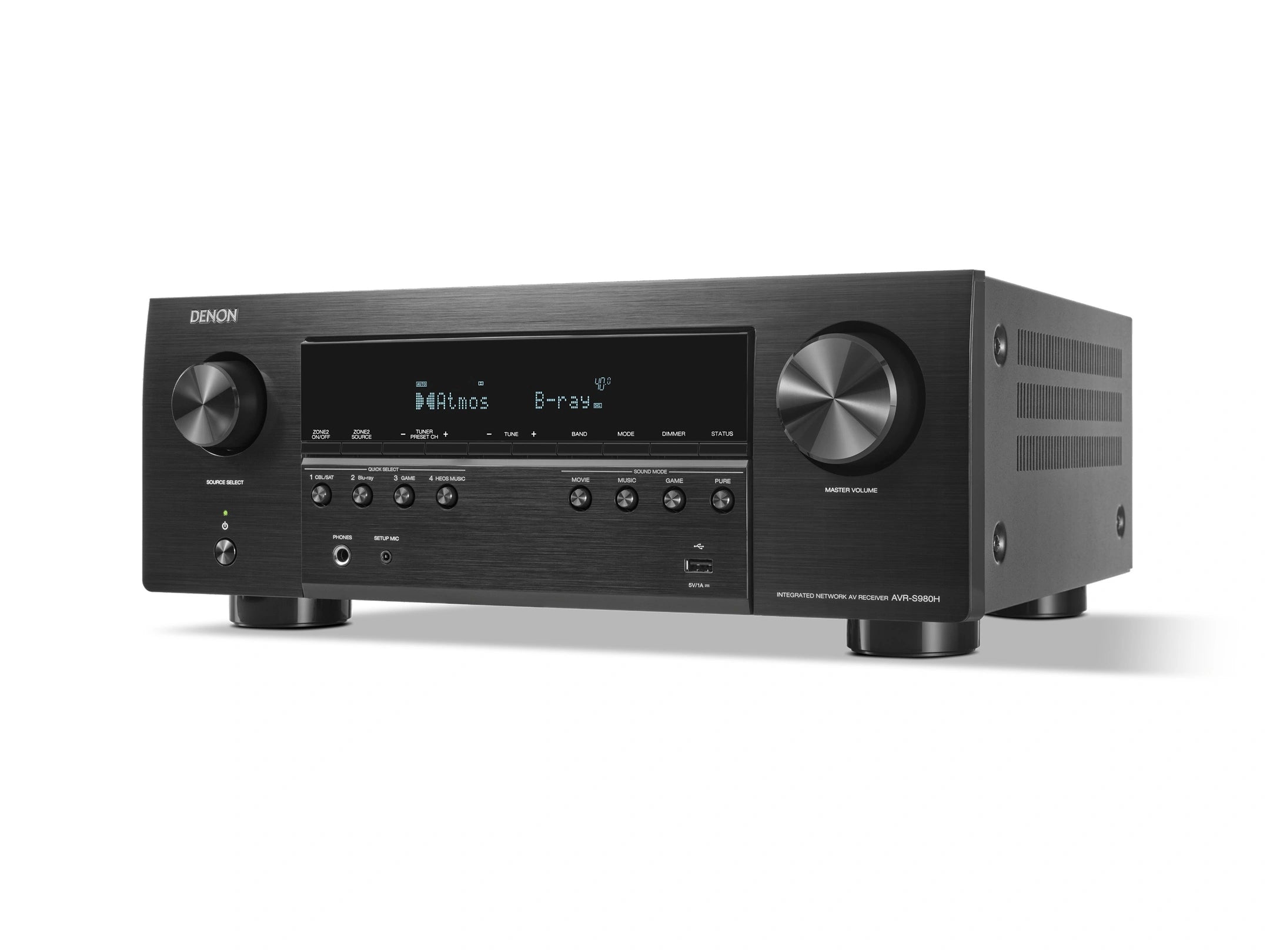 AVR-S980H 7.2 Ch. 90W 4K/8K Dolby Atmos AV Receiver Powered by HEOS™