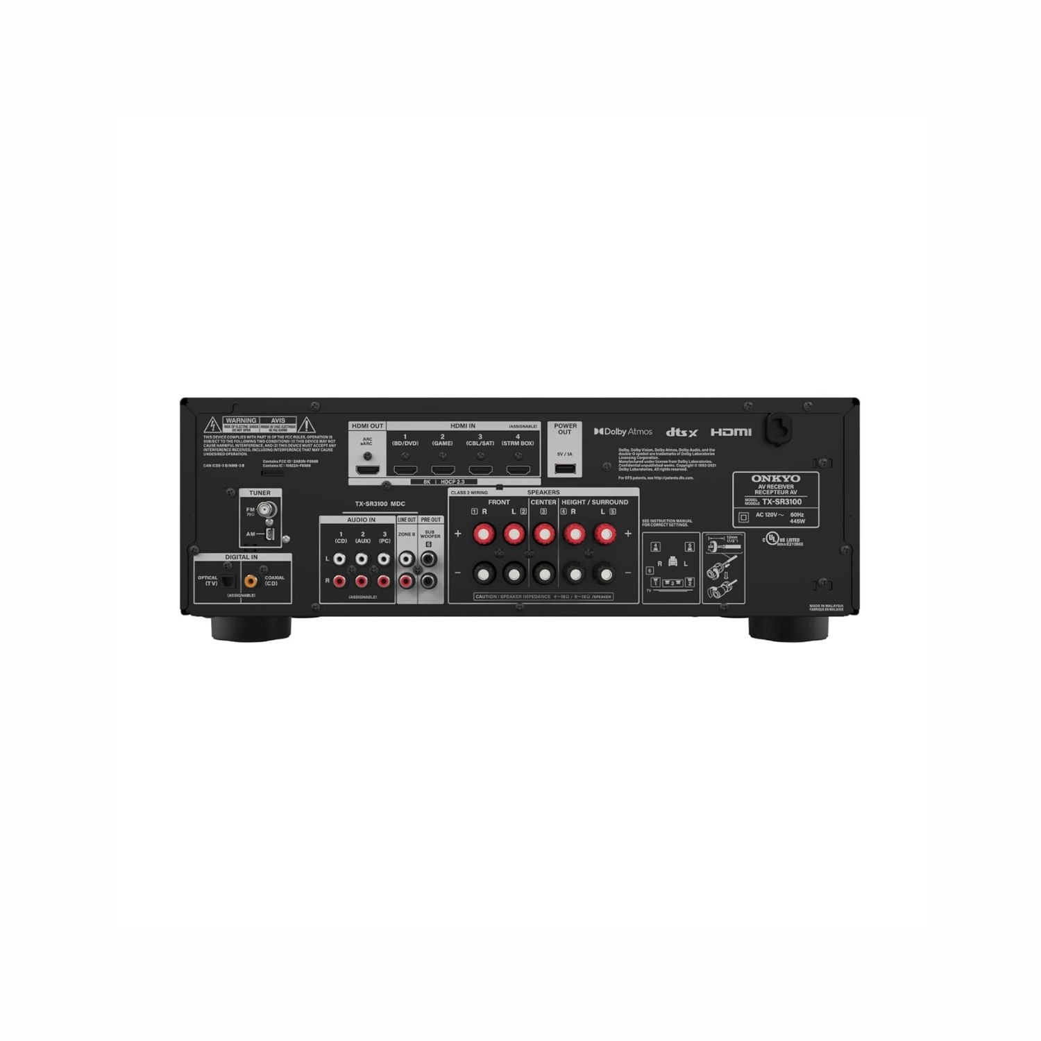 Onkyo TX-SR3100 AV Receiver | 5.2 Channel | Dolby Atmos & DTS:X | 8K HDMI | Home Theatre Amplifier India