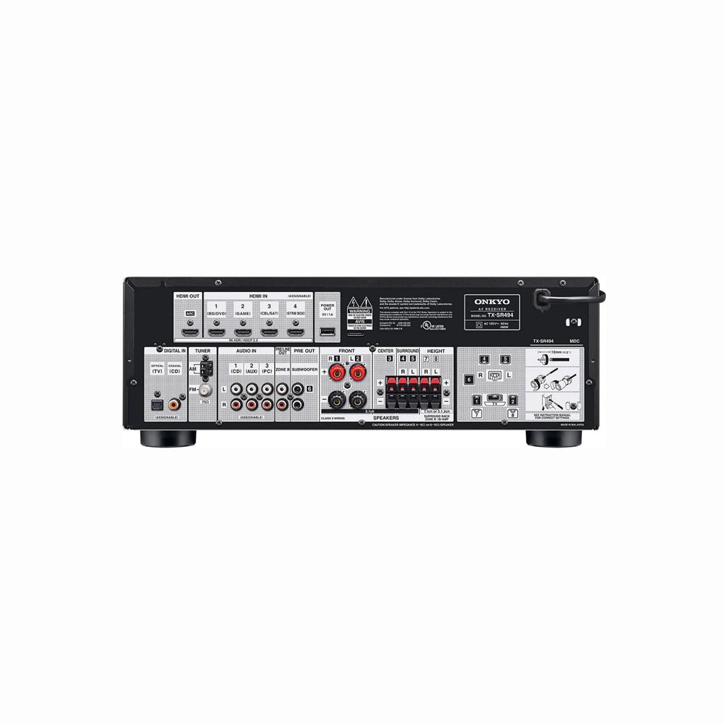 Onkyo TX-SR494 AV Receiver | 7.2 Channel | Dolby Atmos & DTS:X | 4K HDMI | Home Theatre Amplifier India