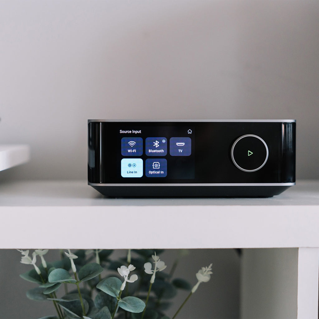 WiiM Amp Ultra Flagship Streaming Amplifier | 100W per Channel | 3.5” Touch Screen | ESS ES9039Q2M SABRE DAC