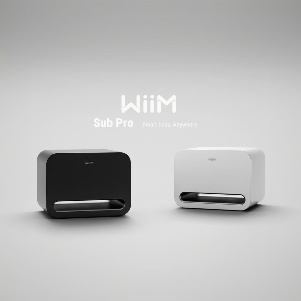 WiiM Sub Pro Wireless Subwoofer | High-Gloss Modern Finish | RCA & Wireless Connectivity | AI Room Calibration