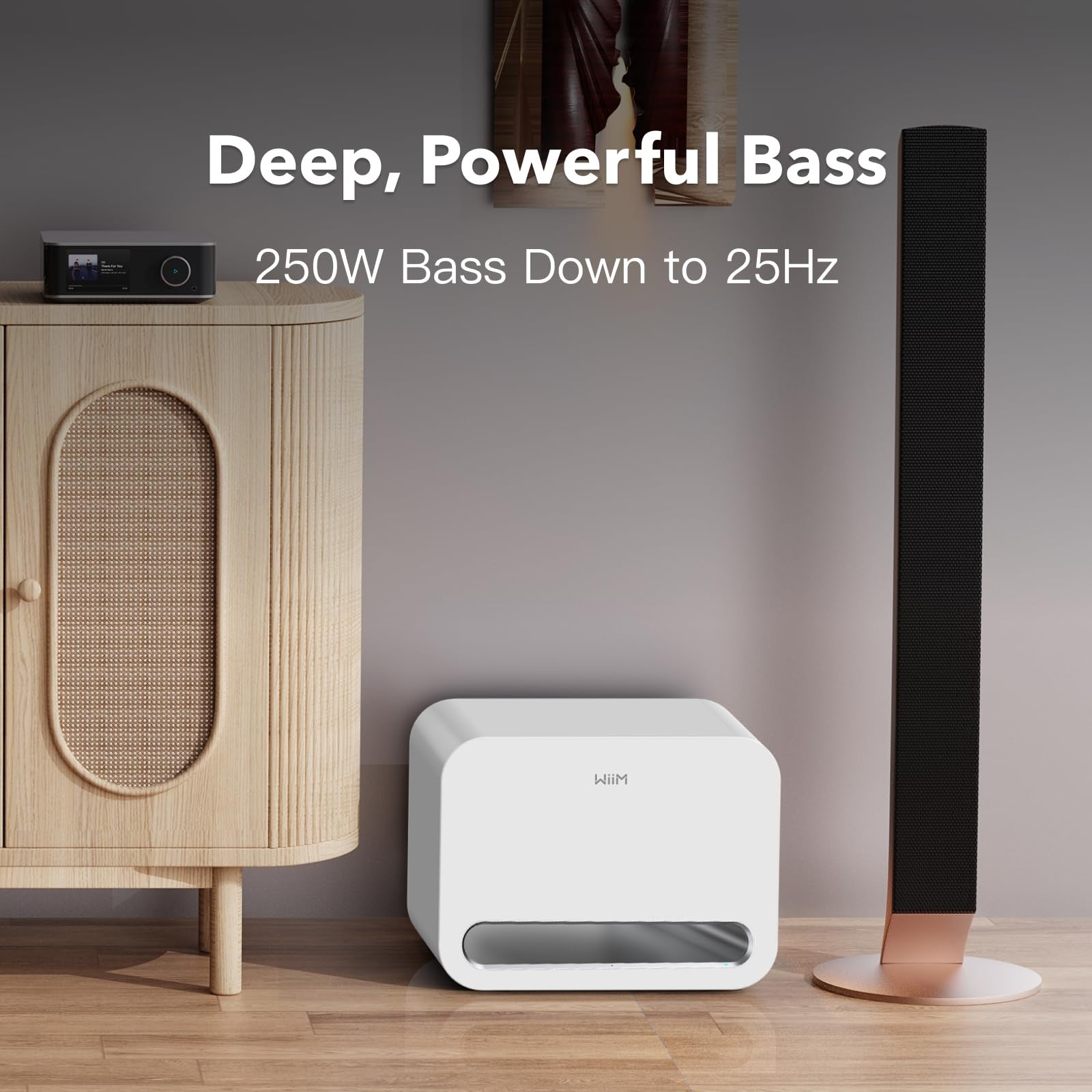 WiiM Sub Wireless Subwoofer | 250W Peak Power | AI-Driven RoomFit Calibration | Professional Home Theater Subwoofer India