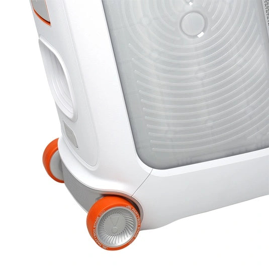 JBL PartyBox Stage 320 Portable party speaker with powerful JBL Pro Sound, an adaptive lightshow, splashproof, replaceable battery, telescopic handle and wheels