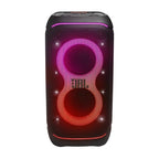 JBL PartyBox Stage 320 Portable party speaker with powerful JBL Pro Sound, an adaptive lightshow, splashproof, replaceable battery, telescopic handle and wheels
