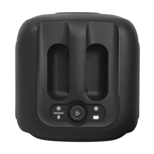 JBL Partybox Encore Essential Portable party speaker with powerful 100W sound, built-in dynamic light show, and splash proof design.