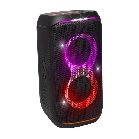 JBL PartyBox Club 120 Portable party speaker with powerful JBL Pro Sound, a thrilling lightshow, splashproof, foldable handle and replaceable battery