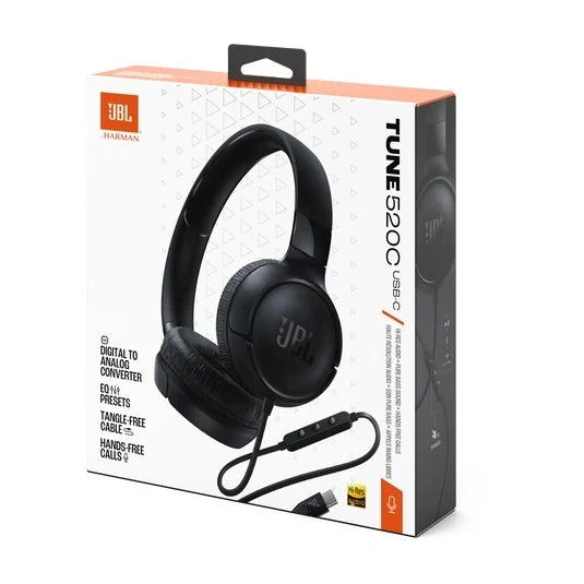 JBL Tune 520C USB-C Wired on-ear headphones with Hi-Res Audio support