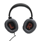 JBL Quantum 100 Wired over-ear gaming headset with flip-up mic