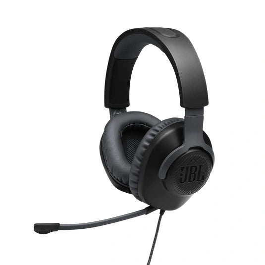 JBL Quantum 100 Wired over-ear gaming headset with flip-up mic