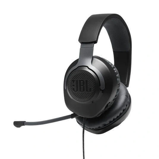 JBL Quantum 100 Wired over-ear gaming headset with flip-up mic