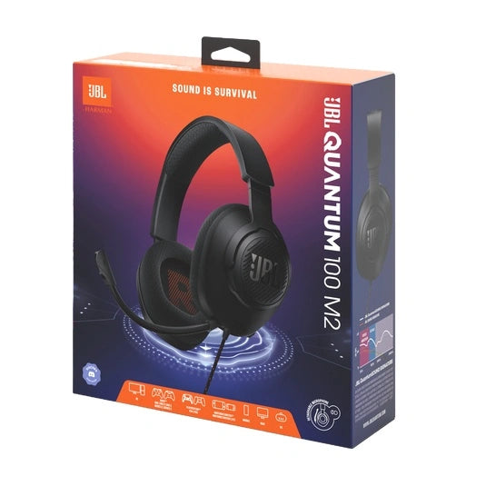 JBL Quantum 100M2 Wired over-ear gaming headset with omnidirectional