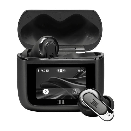 JBL Tour Pro 3 True Adaptive Noise Cancelling earbuds with JBL Spatial 360 headtracking and an audio transmitter Smart Charging Case™