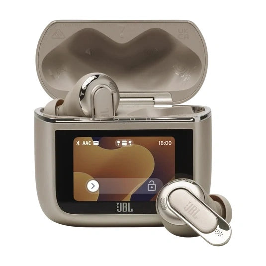 JBL Tour Pro 3 True Adaptive Noise Cancelling earbuds with JBL Spatial 360 headtracking and an audio transmitter Smart Charging Case™
