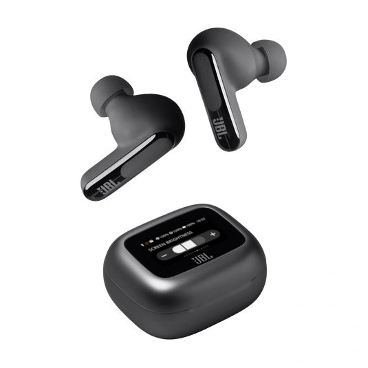 JBL Live Beam 3 True wireless noise-cancelling earbuds with stick-closed design and Smart Charging Case™