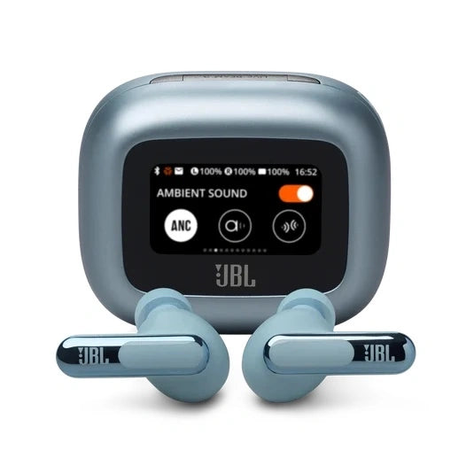 JBL Live Beam 3 True wireless noise-cancelling earbuds with stick-closed design and Smart Charging Case™