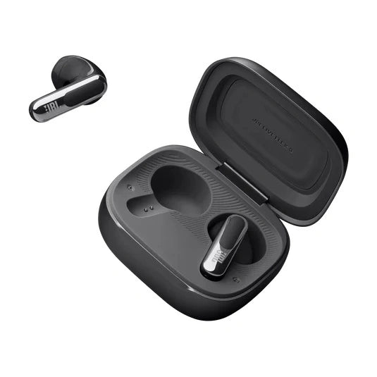 JBL Live Flex 3 True wireless noise-cancelling earbuds with open-stick design and Smart Charging Case™