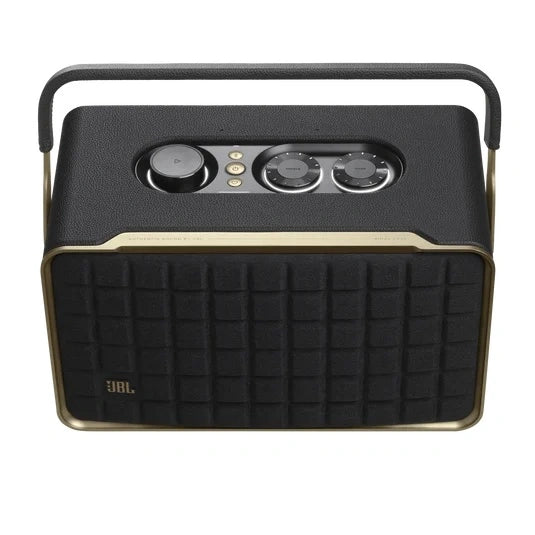 JBL Authentics 300 Portable smart home speaker with Wi-Fi, Bluetooth and voice assistants with retro design.