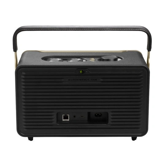 JBL Authentics 300 Portable smart home speaker with Wi-Fi, Bluetooth and voice assistants with retro design.