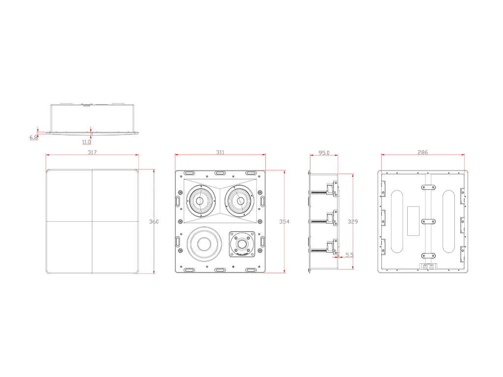 Miller & Kreisel® IW150T Tripole® In-Wall Speaker