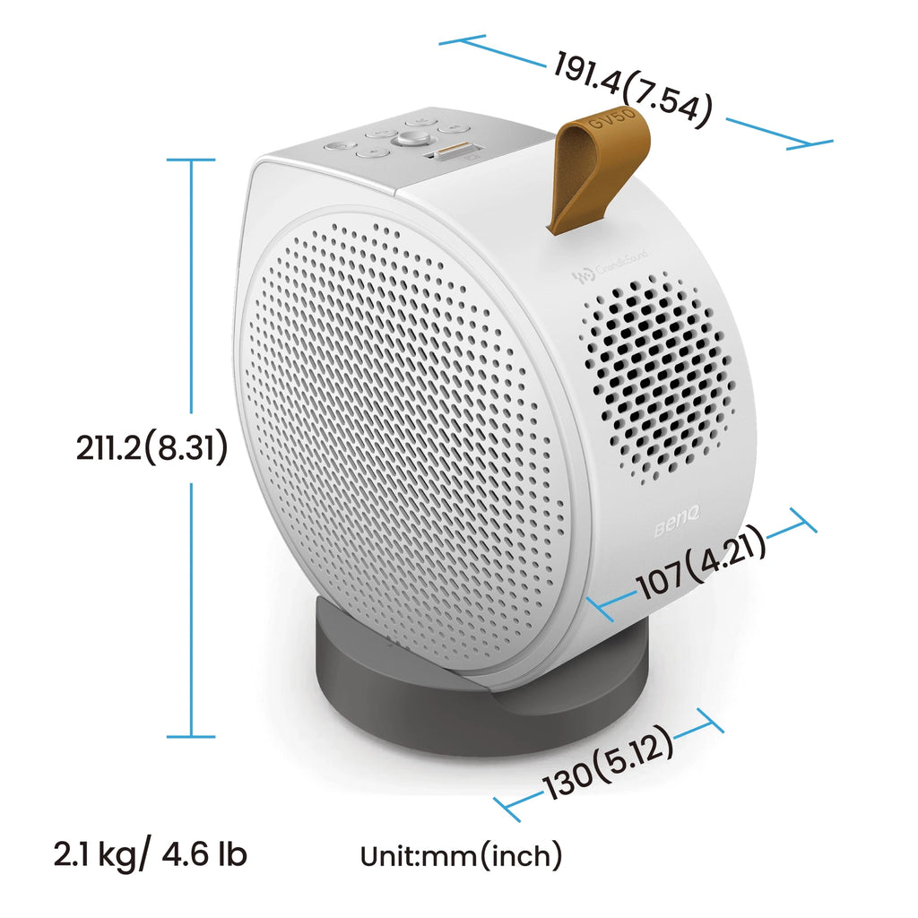 BenQ GV50 | 1080p 500lm Laser Portable Projector for Bedside Ceiling Projection with Google TV