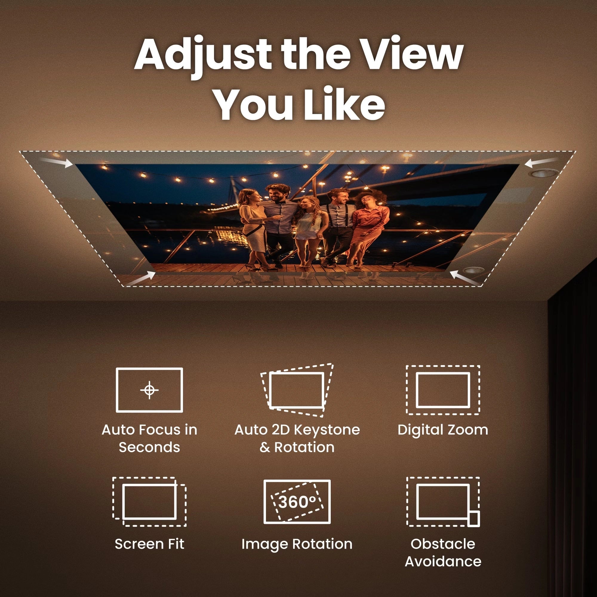 BenQ GV50 | 1080p 500lm Laser Portable Projector for Bedside Ceiling Projection with Google TV
