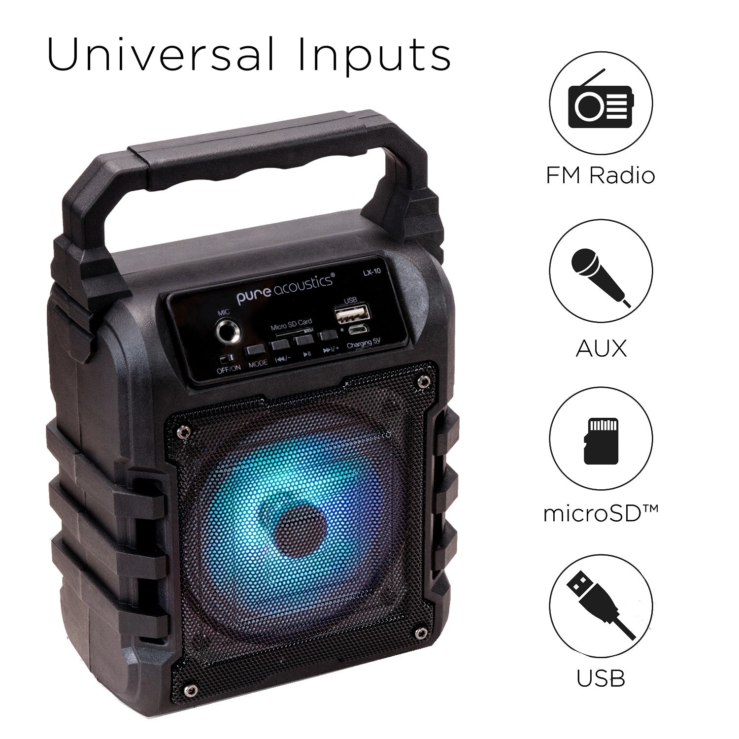 Pure Acoustic LX-10 Portable Bluetooth Karaoke Speaker