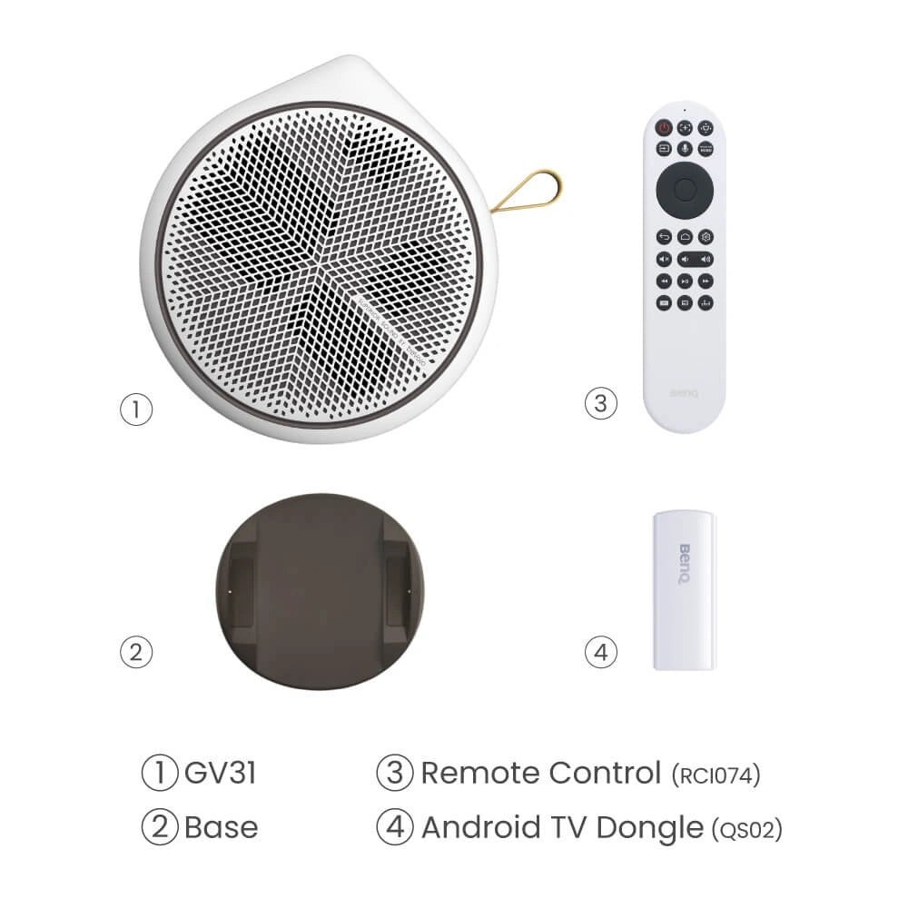 BenQ GV31 | 1080p Portable Smart Projector with Extra Bass & Wireless Speaker Mode