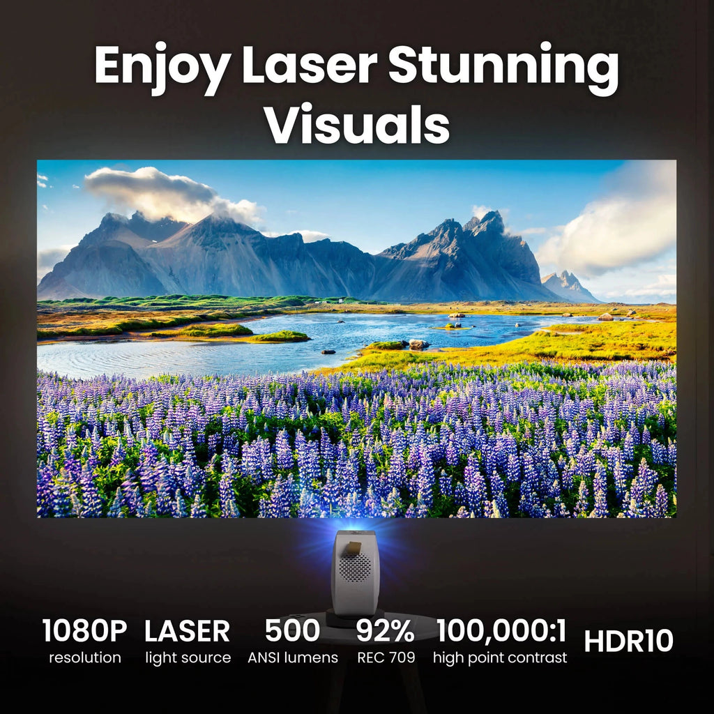 BenQ GV50 | 1080p 500lm Laser Portable Projector for Bedside Ceiling Projection with Google TV