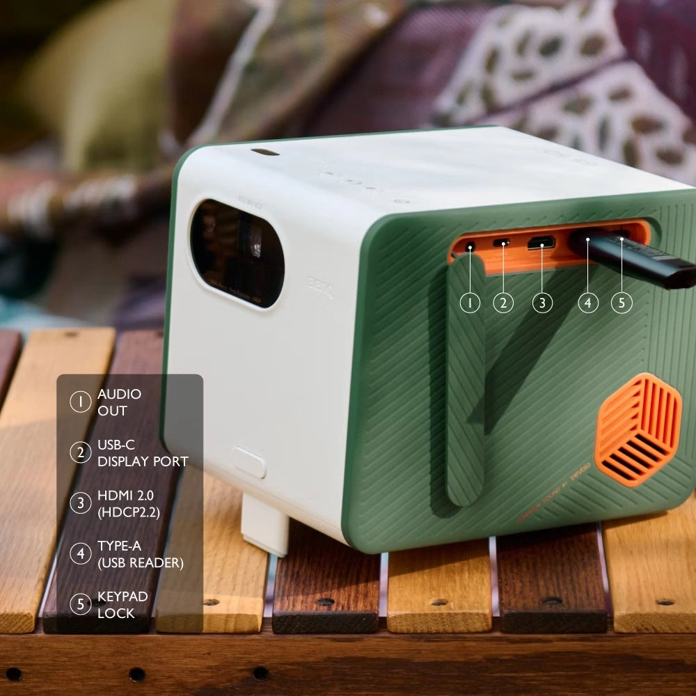 BenQ GS50 | 1080p Outdoor Projector with 2.1 CH Bluetooth Speakers, IPX2